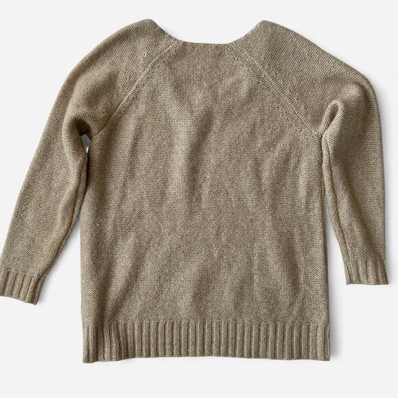 Ralph Lauren Cotton blend Cream and tan  v neck oversized sweater M-L - Picture 6 of 6